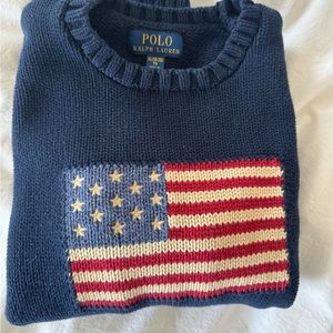 Ralph Lauren American flag iconic navy sweater